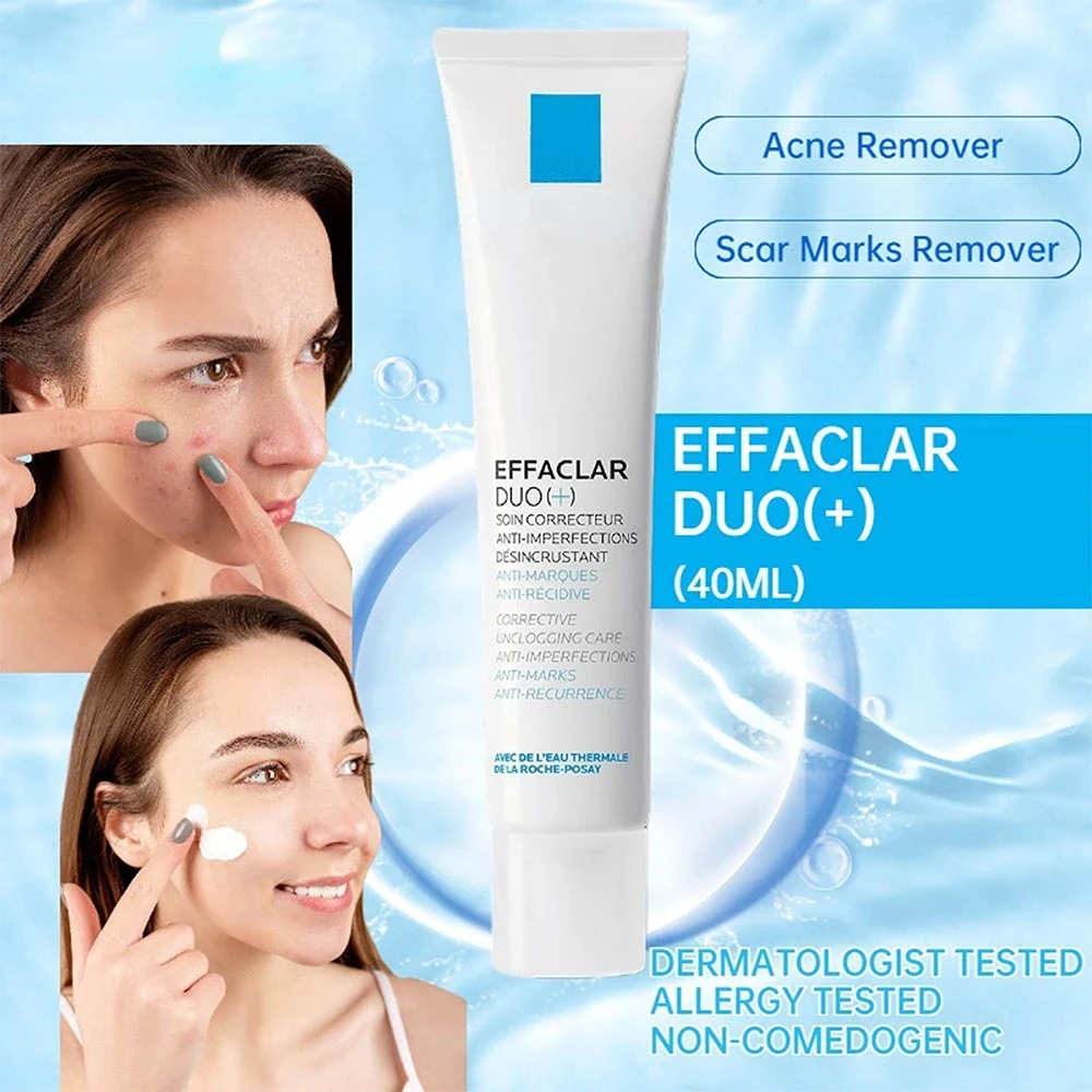 

5PCS La Roche Effaclar Duo+ Moisturizing Face Cream Oil-free Reduces Blemishes Acne Brightens Evens Skin Tone Care 40ml