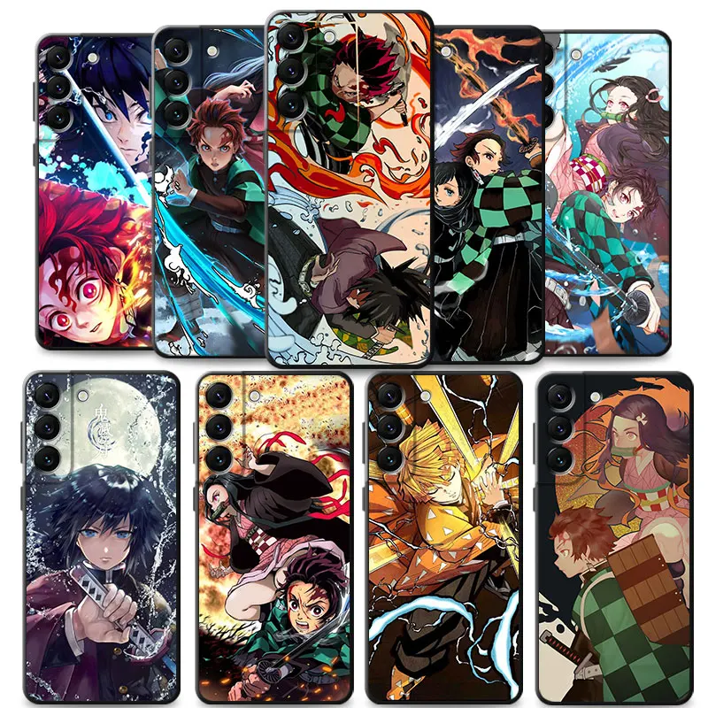 

Phone Case for Samsung Galaxy Note 20 Ultra 10 Plus 8 9 S20 S21 S23 S22 Note20Ultra Cover Demon Slayer Comic TPU Soft Shell