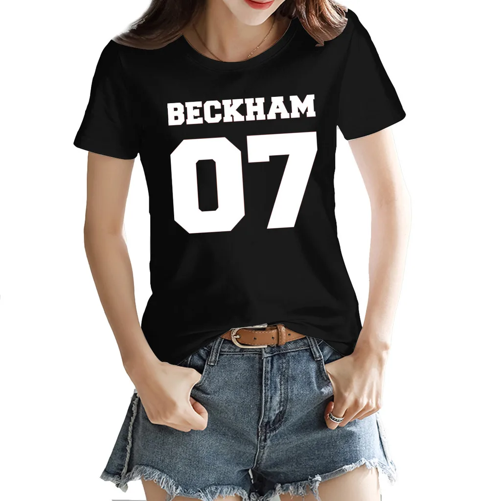 

Tees Davids and Beckhams 07 Football Team Women's T-shirt Classic Travel Sports Champion Top quality USA Size