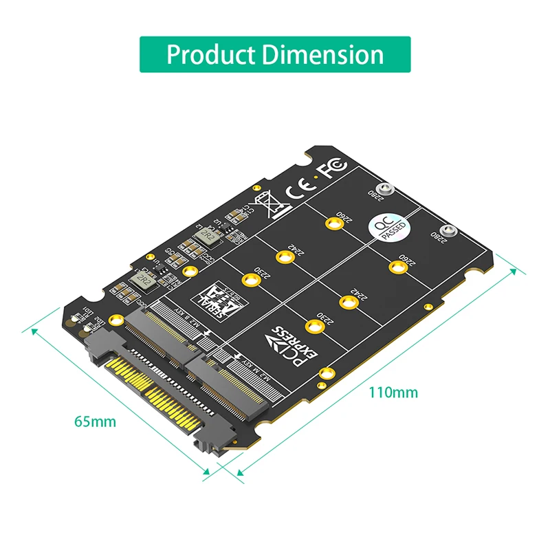 НОВЫЙ конвертер M.2 в U.2 2 1 NVMe M-Key/M.2 SATA B-Key на U2 SFF-8639 Поддержка адаптера Riser Board 2230 2242