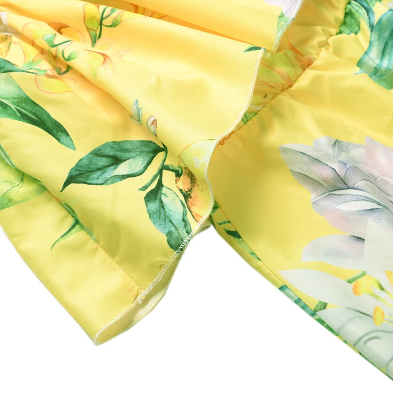 Женское пляжное платье с квадратным вырезом оборками и цветочным принтом |