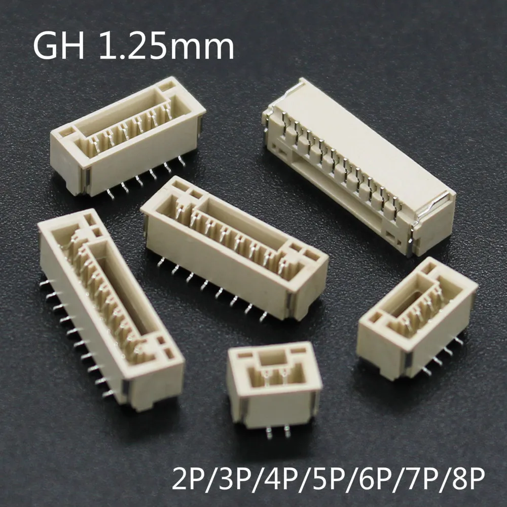 20 шт. GH 1 25 мм GH1.25 2/3/4/5/6/7/12P JST A1257 Micro Vertical 180d SMD SMT штырьковый Соединитель с