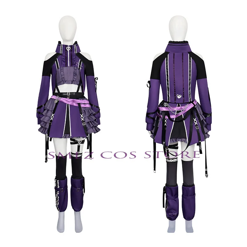 Фото Костюм для косплея Сузуки Ханы из аниме-серии: Игровой костюм айдола Сузуки Ханы, женский, фиолетовый, с париком и аксессуарами, для Хэллоуина и вечеринок №2