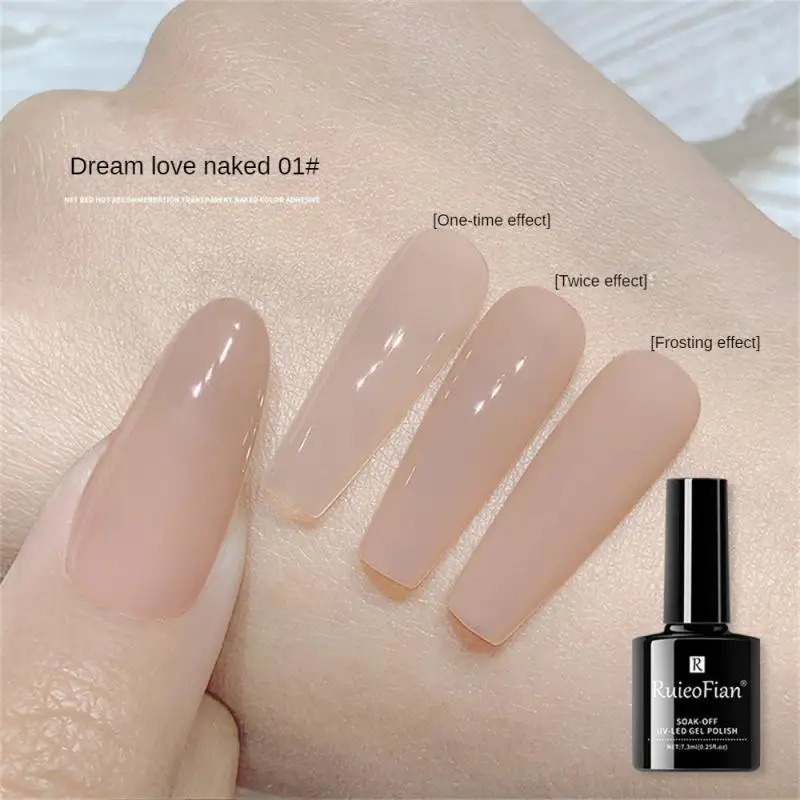 

NEW Ruieo Fian Ice Through Nude Color White Dream Naked Nail Salon For Nail Polish Set Nude Nail Polish Ice Through Nail Polish