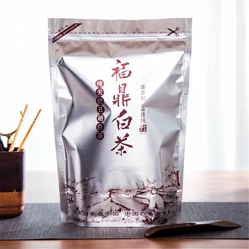 

250g Chinese Bulk ShouMei Bai Cha Zipper Bags FuDing BaiHao YinZhen White Tea Recyclable Sealing Packing Gift Bag Fragrance