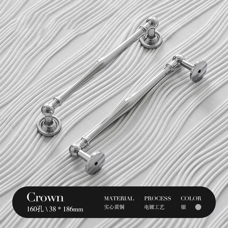 

Сантая Ручки для шкафов из латуни яркое серебро