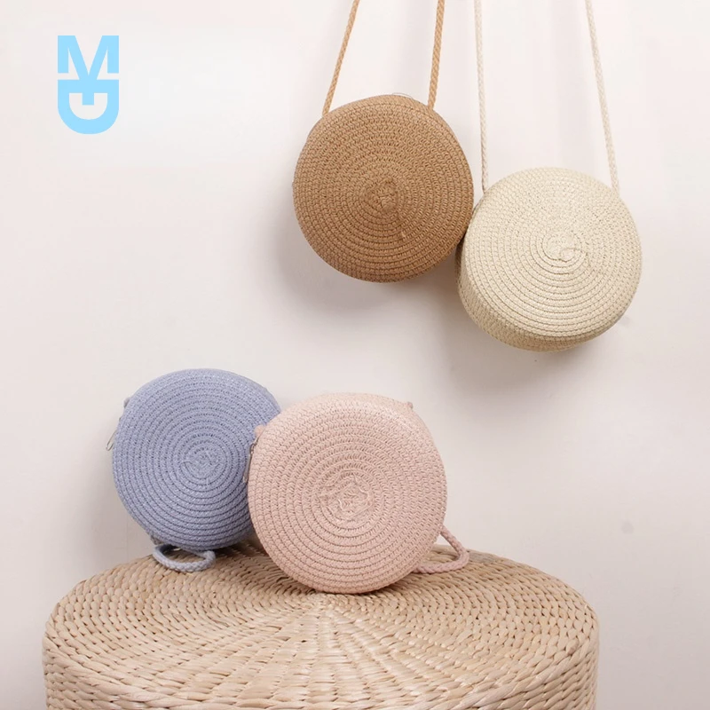 

New 9 Colors Fashion Kids Baby Girls Shoulder Bags Straw Solid Lovely Holiday Bags