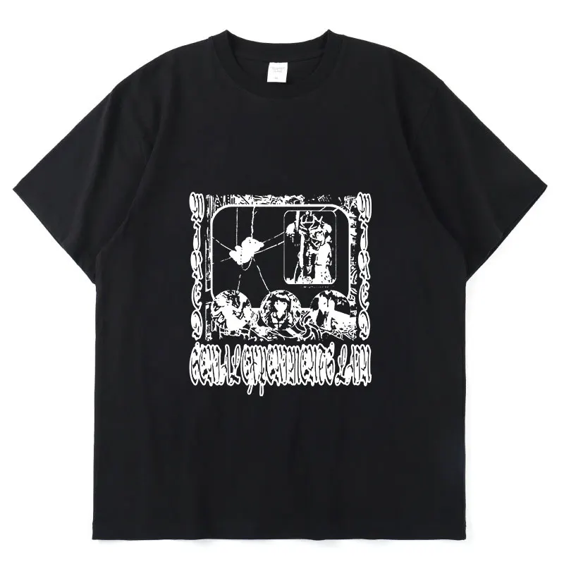 

Футболка мужская с коротким рукавом, тонкая хлопковая свободная повседневная спортивная рубашка с простым принтом аниме серийные эксперим...