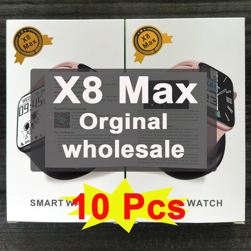 

10pcs Wholesale Original X8 Max Smart Watch Men Women Fitness Tracker Sports Smartwatch X8max Bluetooth Call Wristwatch