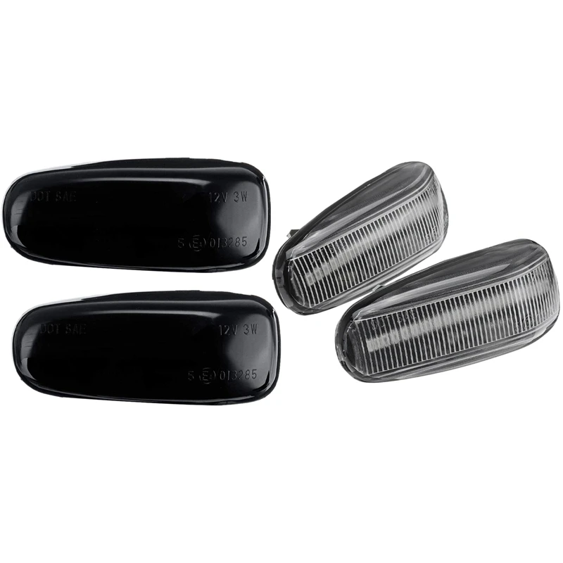 

4 Pcs Car Led Side Marker Turn Signal Light Side Repeater Lamp Indicator For Mercedes W210-White & Black
