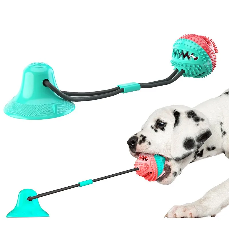 Pet Dog Toys Suction Cup Tug Dogs Chewing Push Ball Toy Pet Tooth Cleaning Dog Toothbrush for Puppy large Dog Biting Toy