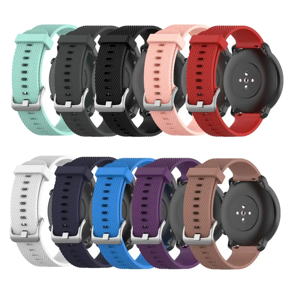 

Новинка для Huami Amazfit GTR 42 мм ремешок текстурный силиконовый ремешок ширина 20 мм спортивные часы аксессуары для LG для Samsung