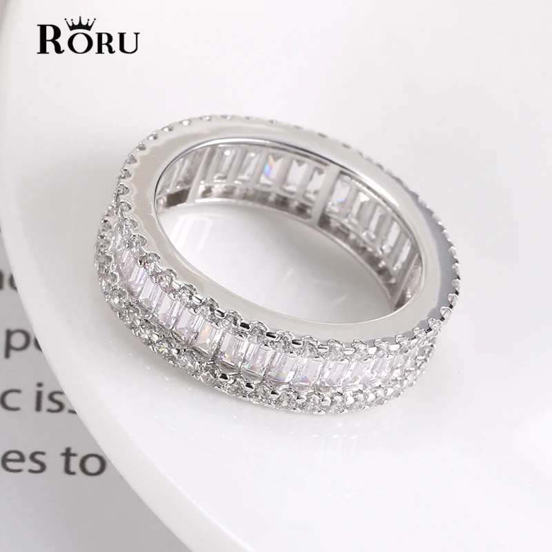 

Silver Color Full Shiny Cubic Zirconia Female Ring Luxury Dainty Silverware AAA CZ Fashion Jewelry for Women Party Gifts
