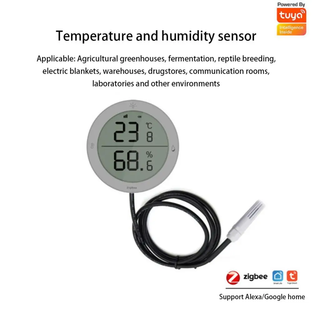 

Tuya ZigBee Temperature Humidity Sensor Indoor Hygrometer Thermometer Seedling Fermentation Reptile Breeding For Google Home
