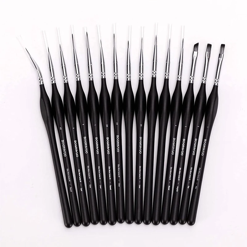 

15pcs Detail Paint Brush Set Miniature Paintbrushes Suitable for Acrylic Painting Oil Watercolor Paint by Numbers for Adults