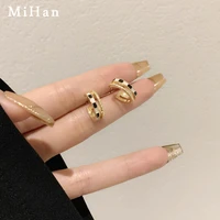 mihan retro jewelry 925 silver needle popular hoop earrings 2022 new trend delicate design gold color women earrings party gift