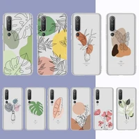 lvtlv simple plum blossom leaf phone case for samsung a51 a52 a71 a12 for redmi 7 9 9a for huawei honor8x 10i clear case