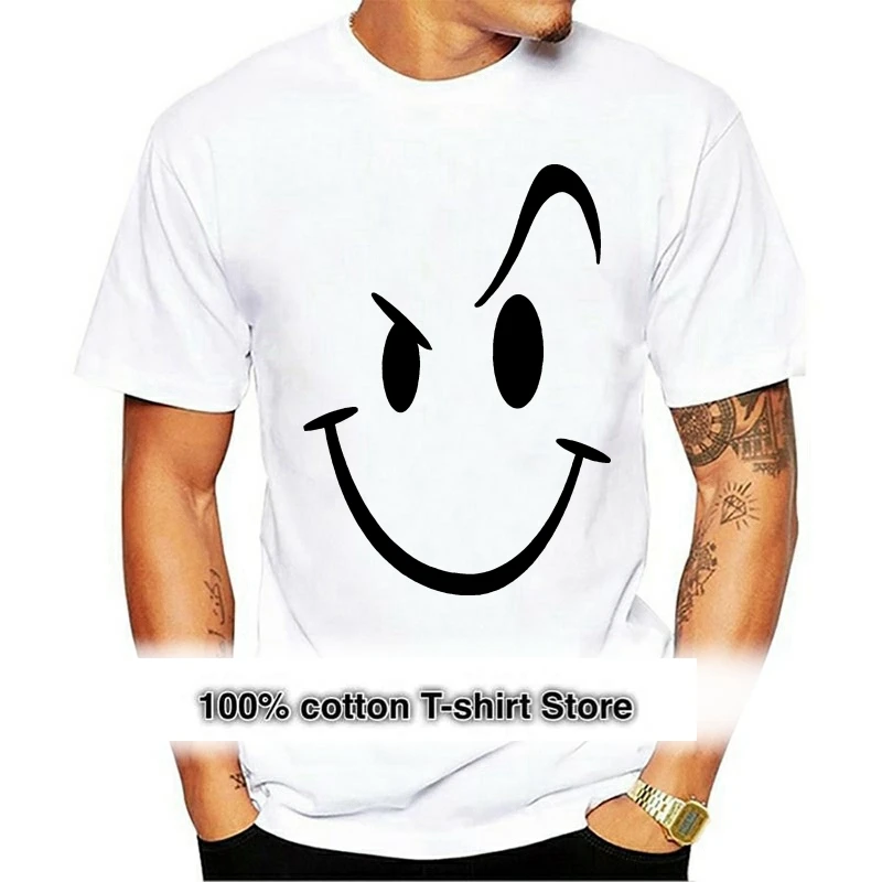 

Customized new Naughty Smiley tee shirt men summer Outfit mens t shirts Euro Size S-5xl Short Sleeve Cute hip hop