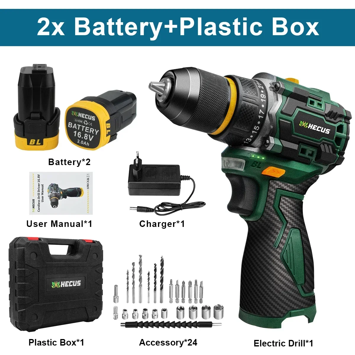 

Gisam Бесщеточная электродрель 23 скоростей 16.8В