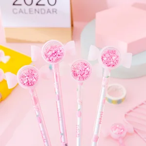 5PCs Korean Sequined Candy Color Gel Pen Cute Creative pink Signature Pen Student Exam Neutral Pen Learning Stationery Supplies