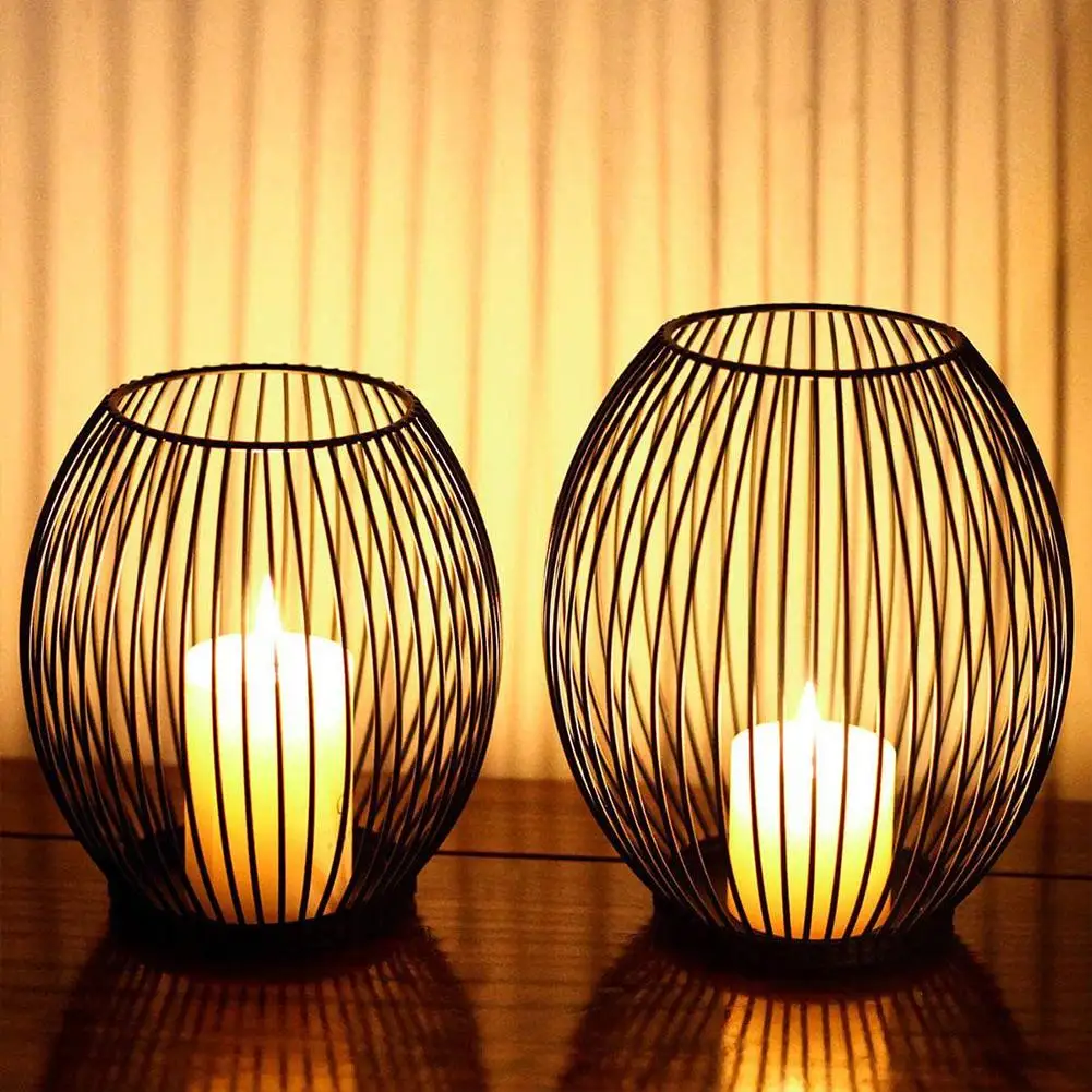 Set Of 2 Metal Decorative Candle Holder Creative Vintage Candle Stand For Christmas Wedding Decor