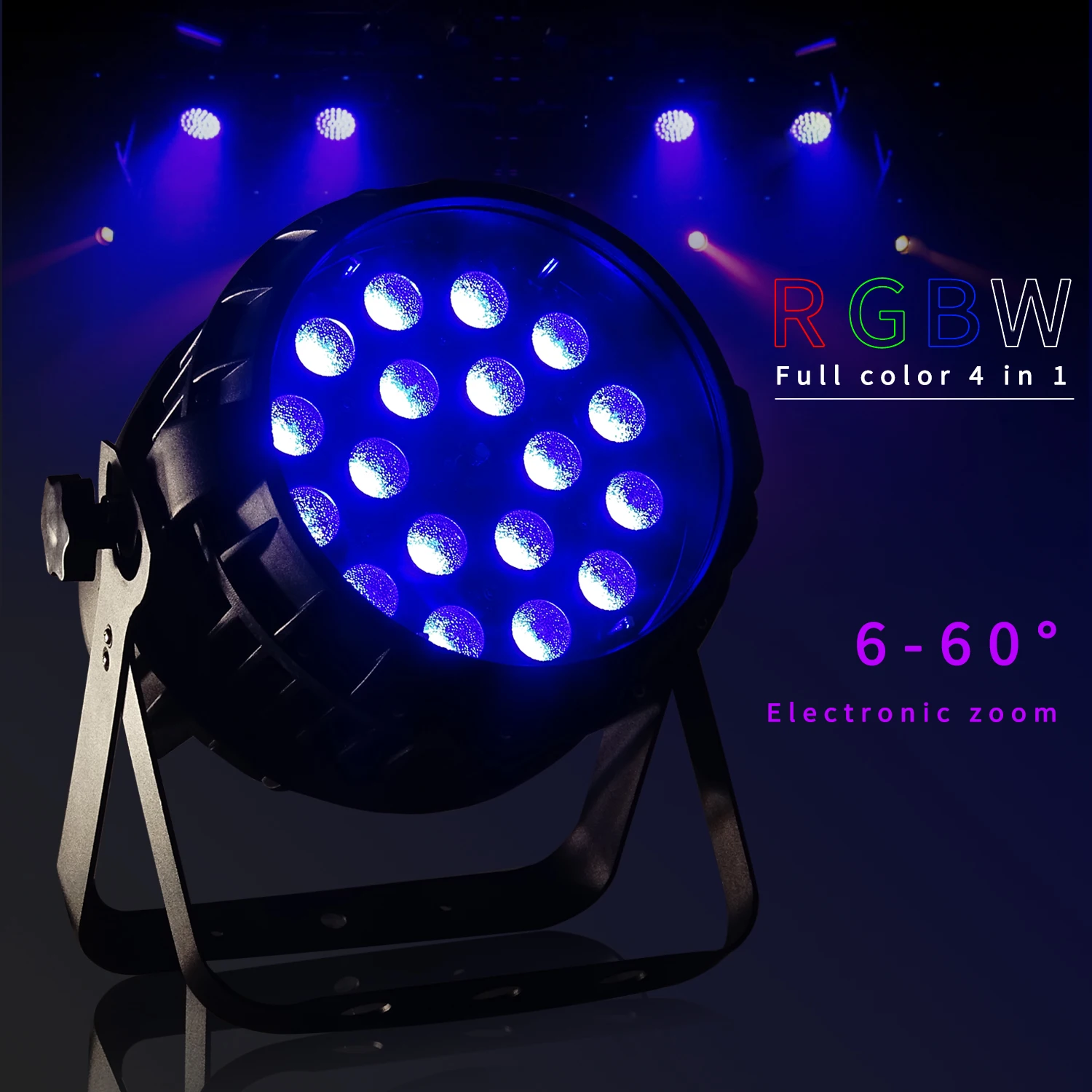 4Pcs/Lots 18x12W RGBW 4 in 1 LED Par Light IP65 Waterproof Zoom Stage DMX Control DJ Disco Equipment Dance Floor Lighting