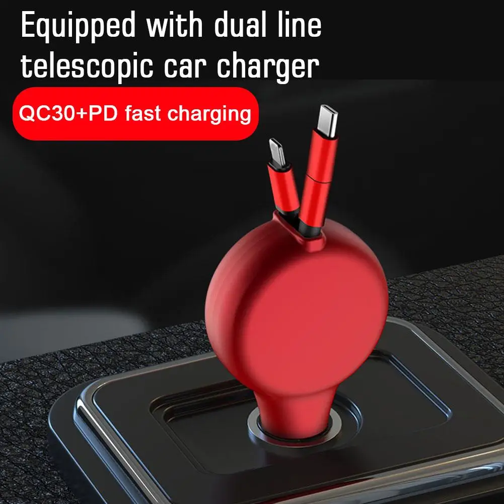 

Новое автомобильное зарядное устройство PD 3 в 1, кабель USB Type-C QC3.0, адаптер для быстрой зарядки, шнур для прикуривателя F9O1