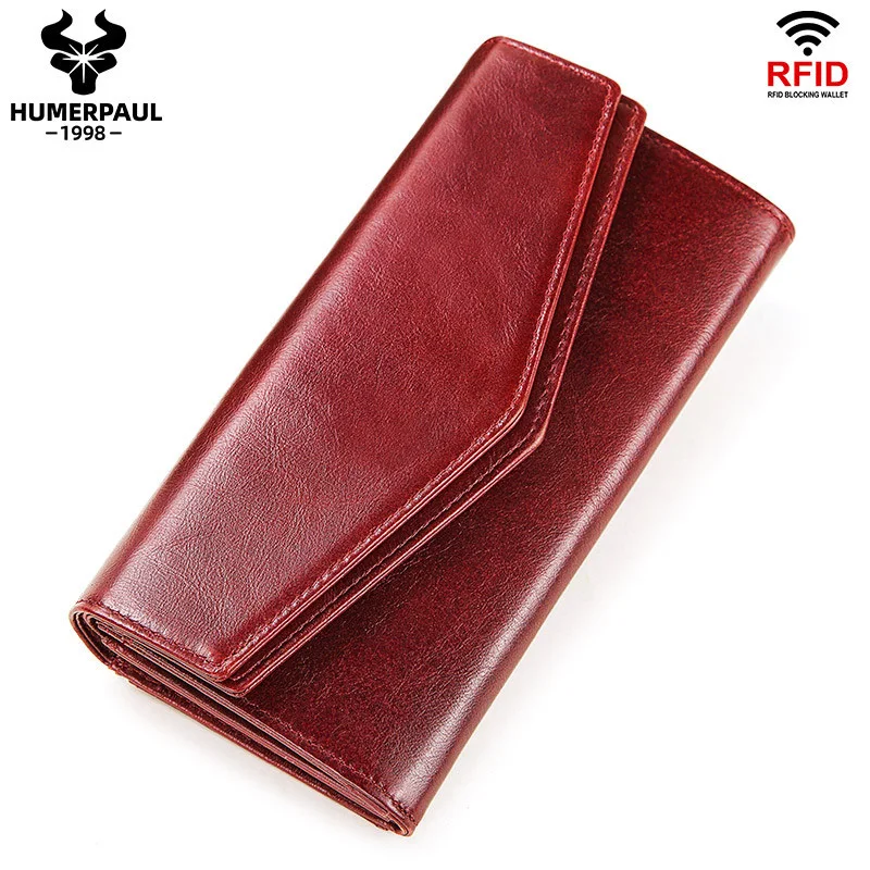 

Autumn/Winter 2022 New Retro Long Multi-Card Leather Purse Ladies' Hand-Held Purse Mobile Phone Purse Women's Long Purse