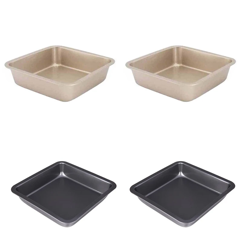 

2Pcs Carbon Steel Square Cake Mold Baking Pan Non-Stick Toast Bread Pizza Baking Pan