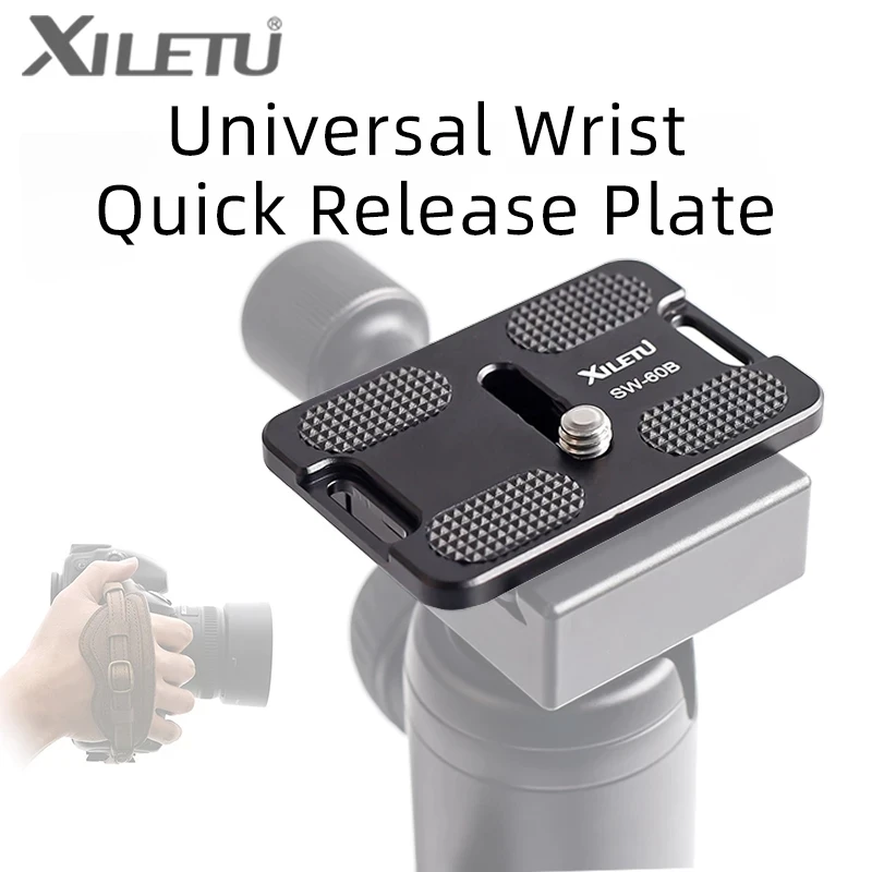 

XILETU SW-60B Quick Release Plate QR Mounting Adapter Bracket Plate With Wrist strap Hole For Arca Manfrotto Gitzo KIRK RRS