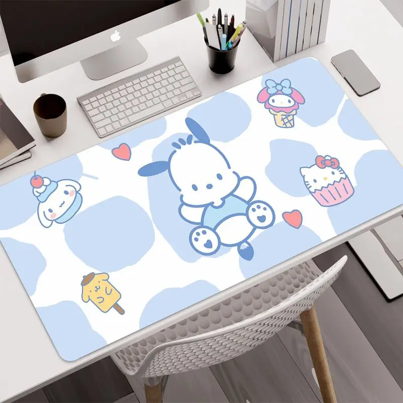 

Sanrioed Mouse Pad Pochacco Cartoon Kawaii Anime Rectangle Computer Office Nonslip Mat Large Gaming Mousepad Desk Mouse Carpet