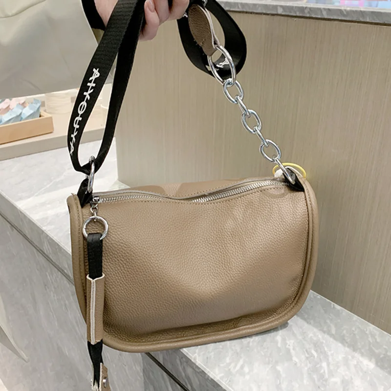 

100% Large Capacity Women Shoulder Crossbody Bag 2023 High Quality Soft Cow Leather Female Handbag Messenger Sac