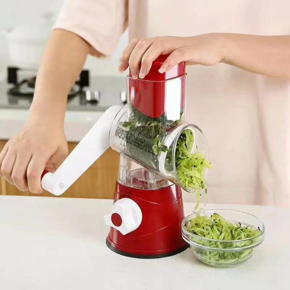 

In One Stainless Steel Kitchen Tool Hand Crank Rotary Cheese Grater Vegetable Chopper Food Shredder Manual Rotating