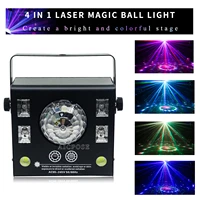 4 in 1 laser projector strobe flash rgbw laser magic ball light rotating pattern light for party stage disco dj