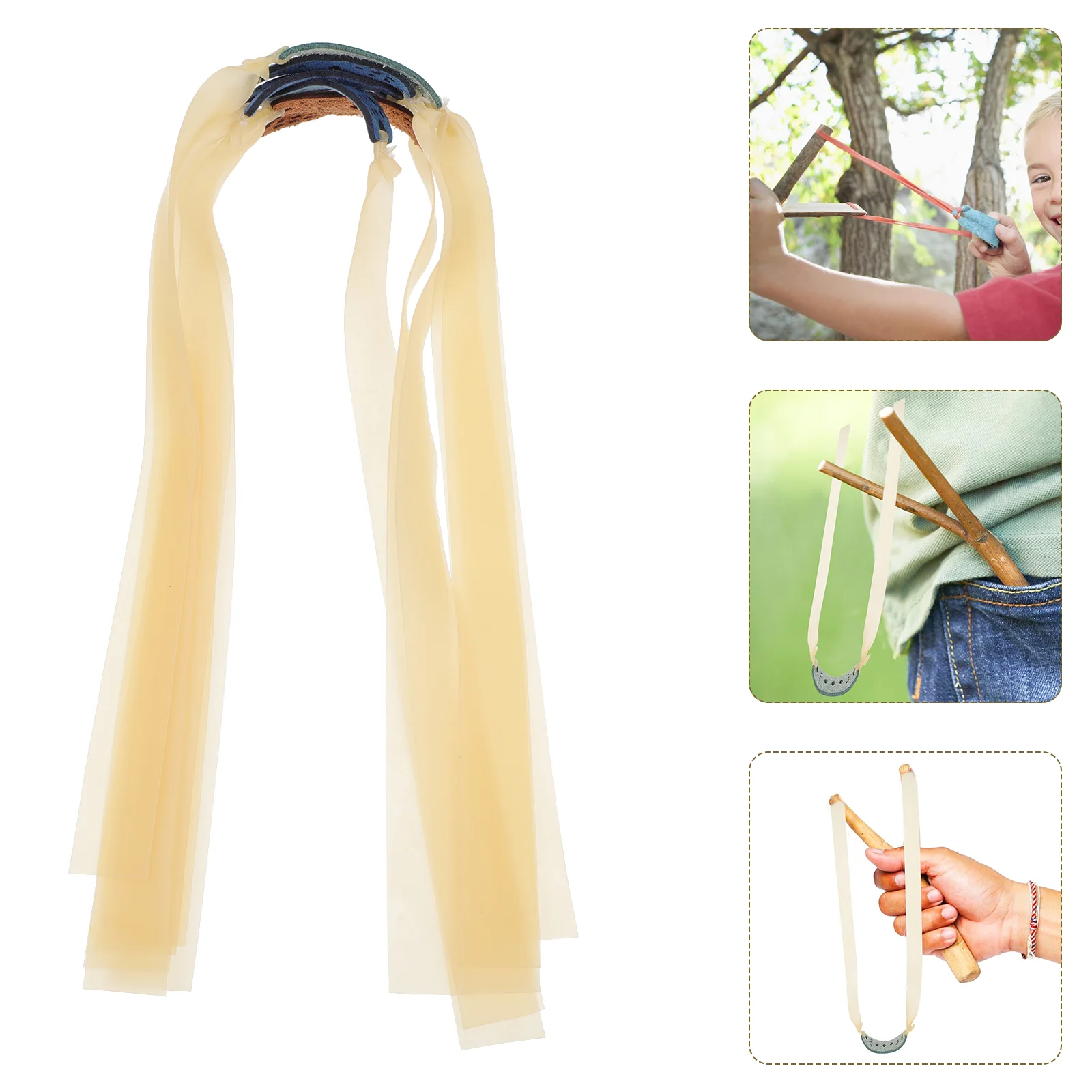 

6Pcs Practical Latex Bands High Elastic Rubber Hose for Slingshot (Khaki)