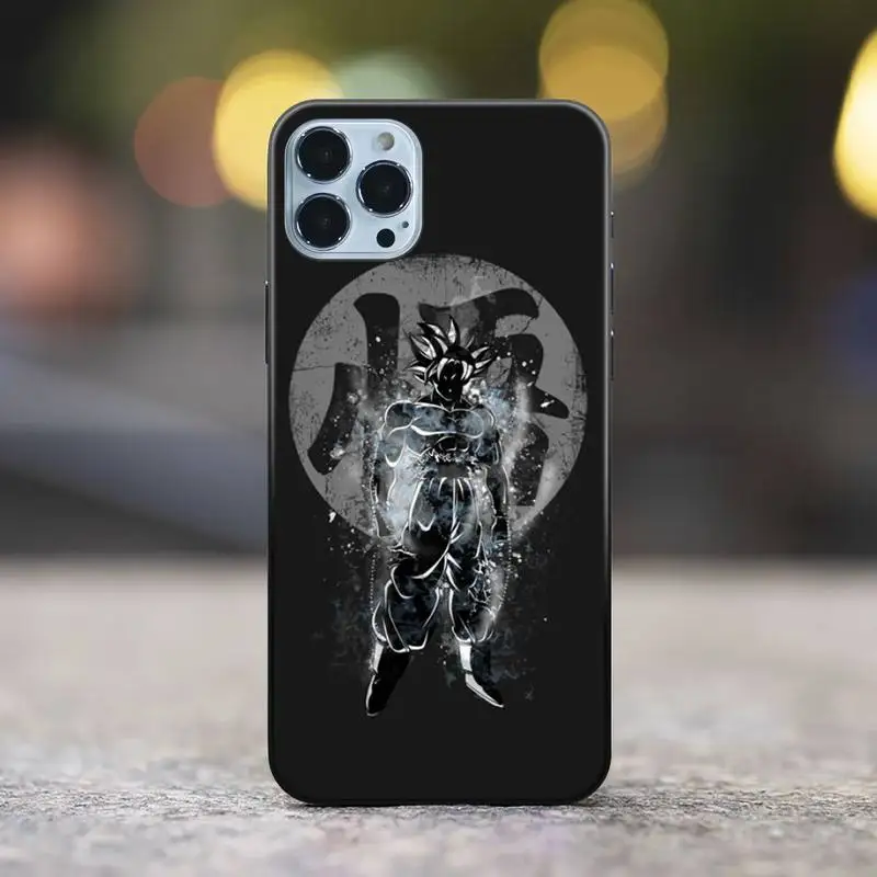 Дизайнерский чехол для телефона Dragon DBZ черный iPhone 13 12 11 Mini Pro X XR XS Max 6 6s 7 8 Plus SE с