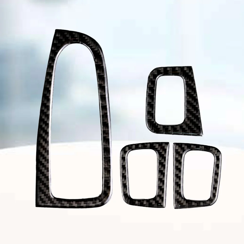 

4pcs DIY Carbon Fiber Car Window Switch Panel Trim Decorative Button Cover Compatible with Mercedes C Class W205
