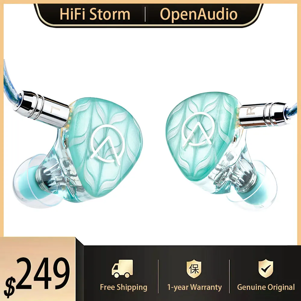Фото Наушники-вкладыши OpenAudio SIREN с гибридными драйверами (1DD+2BA), Hi-Fi, с кабелем и разъемами 3.5 мм и 4.4 мм, подарочный комплект №1
