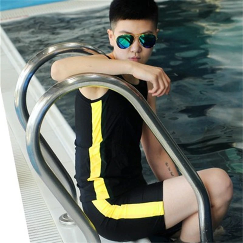 HaleyChan Plus Size Chest Binder Quick-Drying Surfing Suits Swimwear Set Top Swimming Pant for Tomboy Trans Lesbian Crossdresser