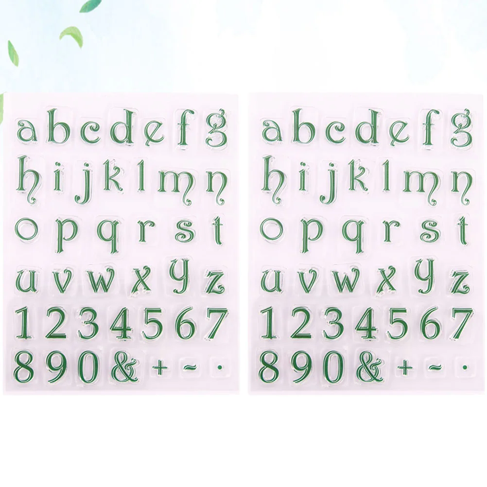 

2 PCS Easles Letter Number Seal Stamp Transparent TPR Seal Sheets Account Letter Number TPR Scrapbooking