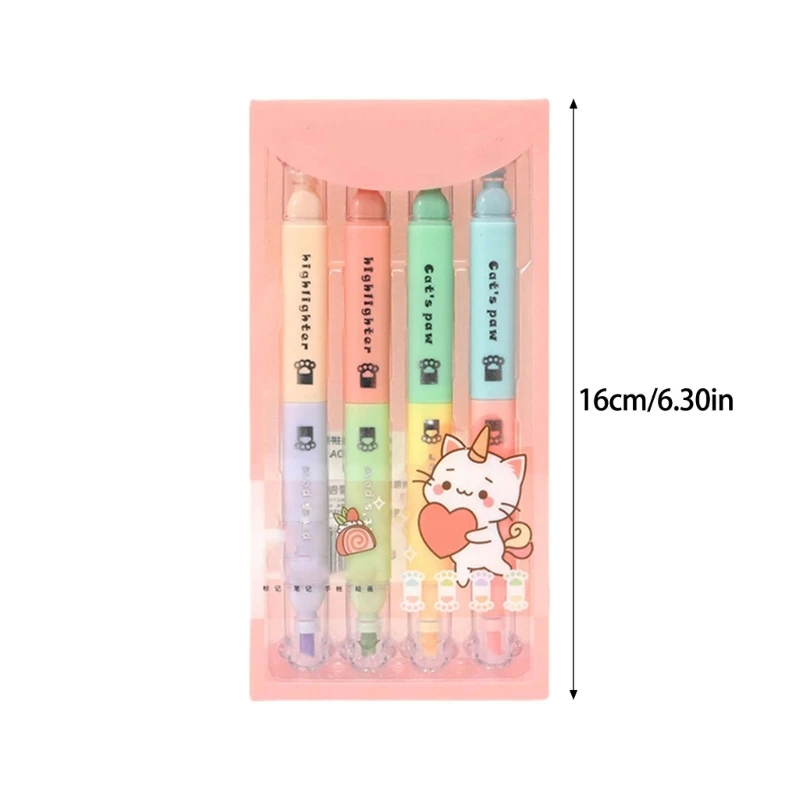 DXAB 8 шт. флуоресцентный цветной маркер с двойной головкой быстросохнущий для