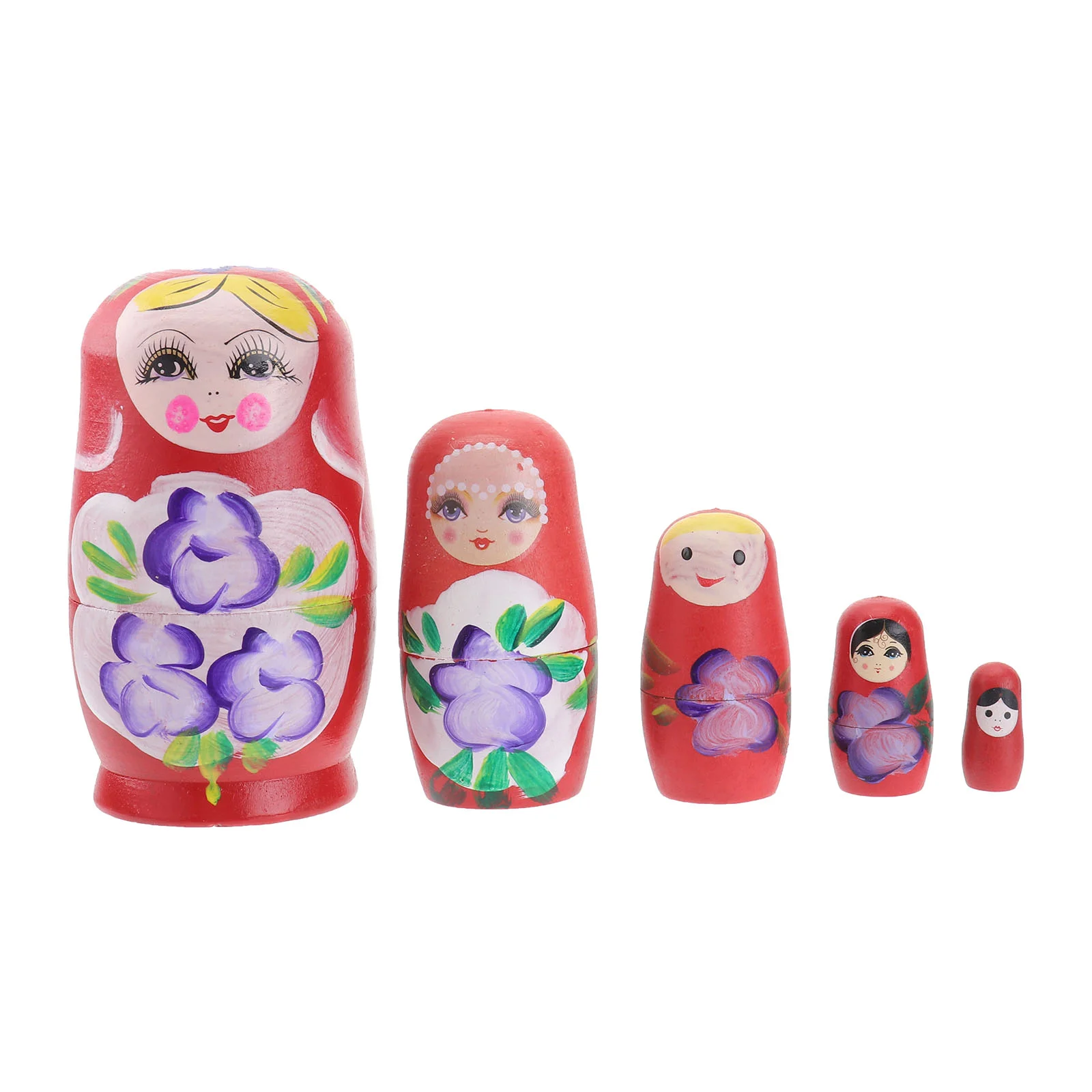 

5 Pcs Crafts Matryoshka Child Stacking Toys Kids Wooden Russian Nesting