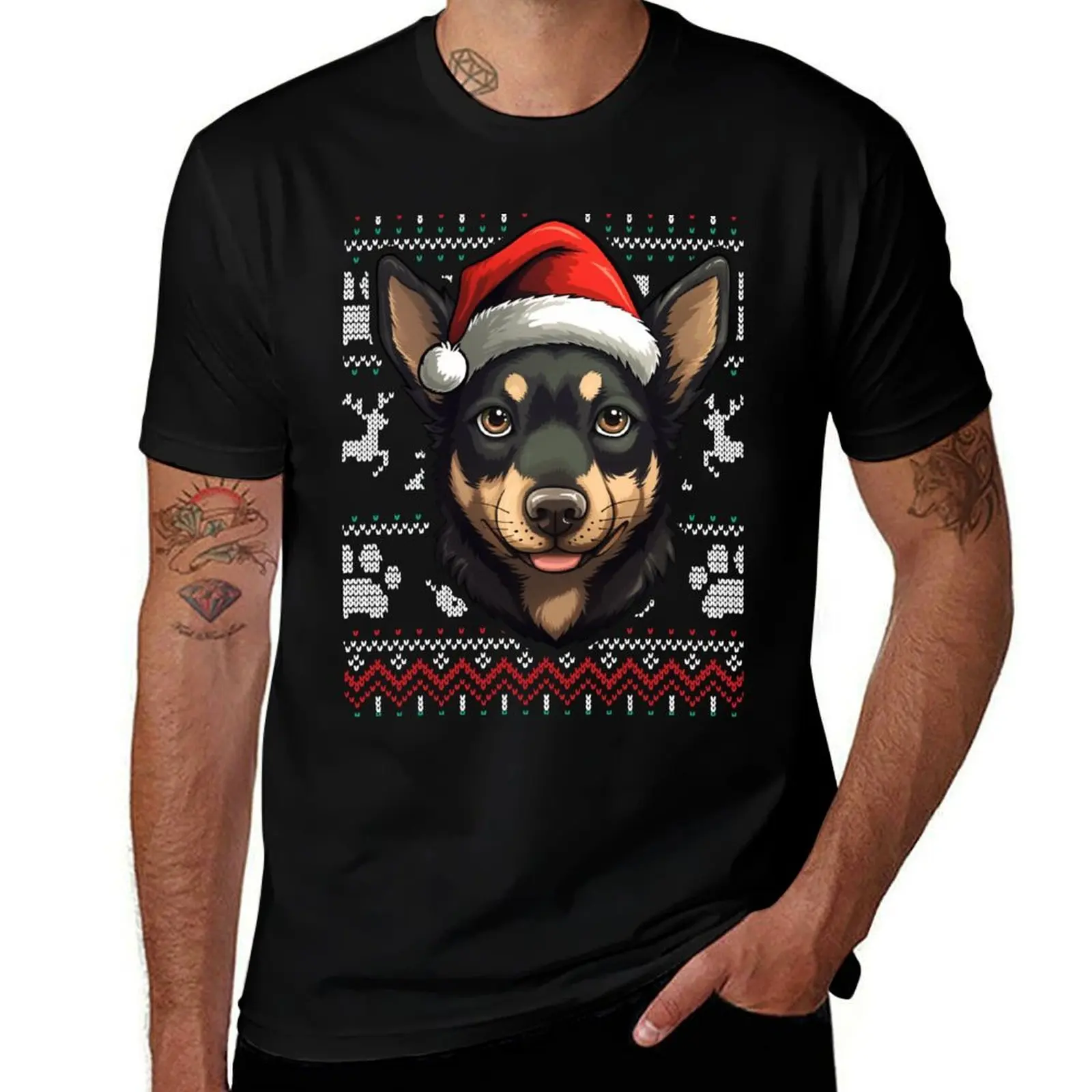 Рождественская футболка Kelpie Ugly Sweater винтажная одежда мужские белые футболки по