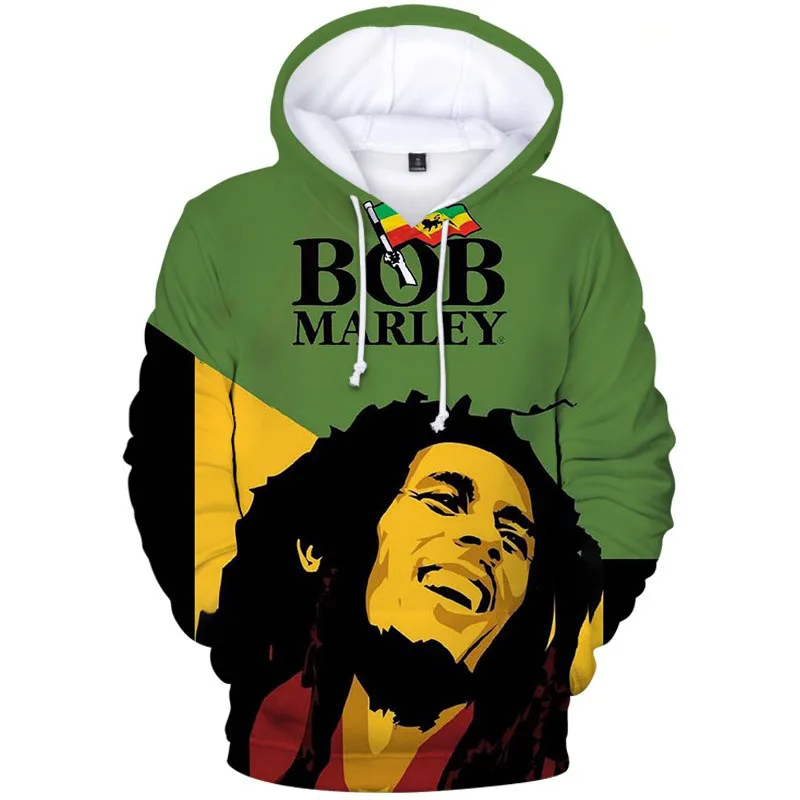 

Men Hoodie Sweatshirts Hip Hop Bob Marley Streetwear Men's Sweatshirt Hooded Pullover Harajuku Pocket Fashion Coat Hoodies