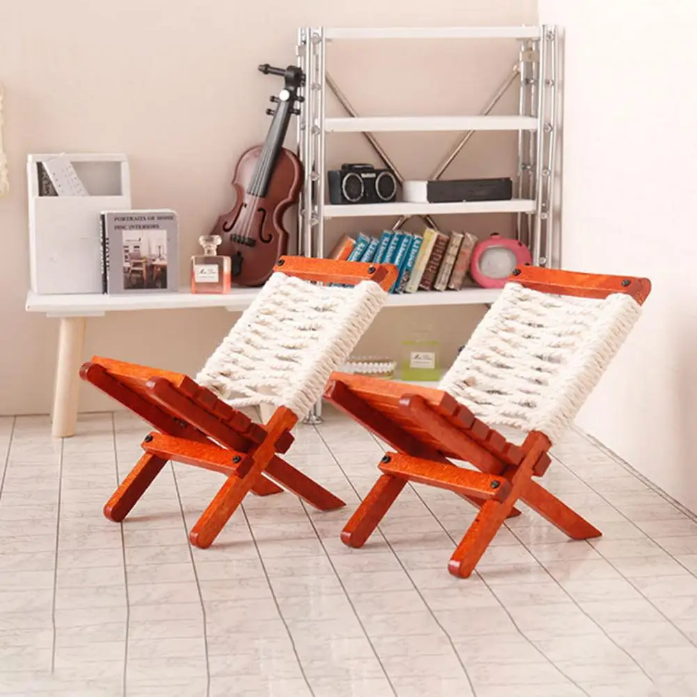 

Миниатюрный деревянный стул для кукольного домика с изысканными деталями, безопасный дизайн для кукольного домика, декор для кукольного домика