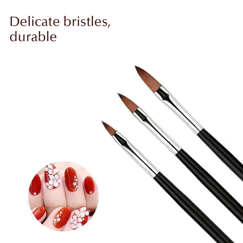 

1/3Pcs/set Nail Art Sculpture Carving Flower Brush Acrylic Liquid Powder Flower Shaping Pen UV Gel Drawing Dotting Tools