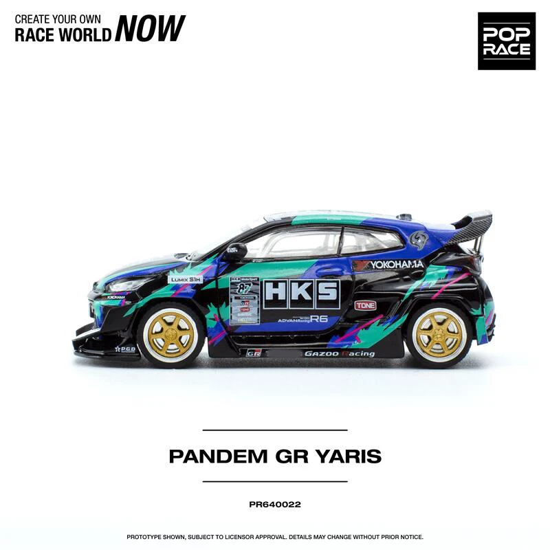 

(Предзаказ) Pop Race 1:64 PANDEM GR YARIS HKS, литая модель автомобиля