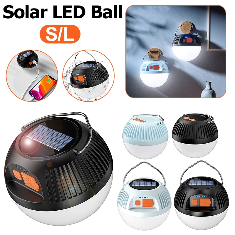 

Светодиодный шар, быстрая зарядка через USB, с ручкой, освещение для кемпинговой палатки, энергоэффективный, с регулируемой яркостью, для нар...