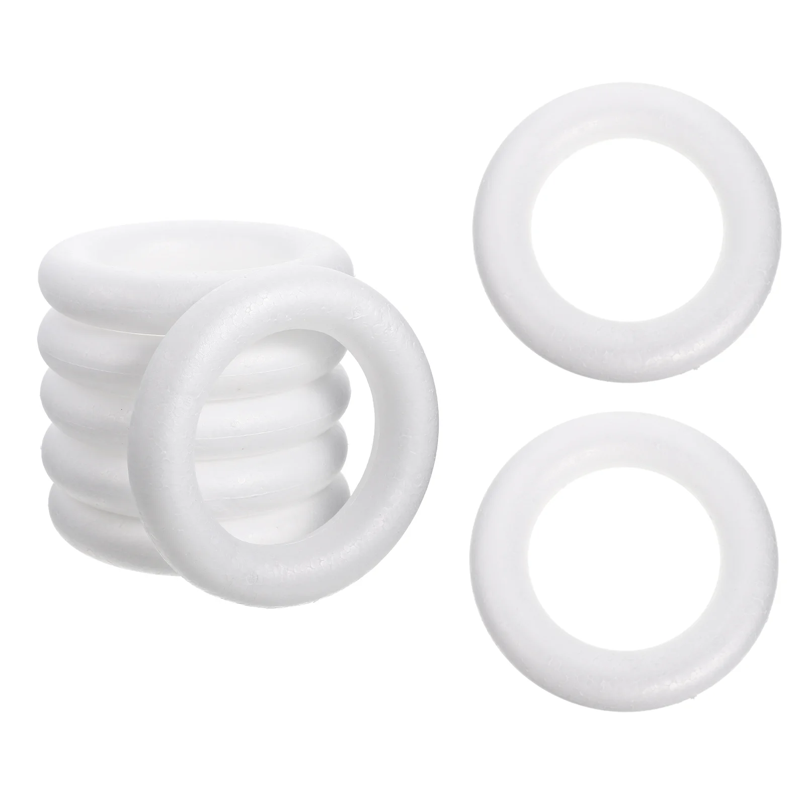 

8 Pcs Decorated Garland Polystyrene Foam Wreath Kids Rings Foam Donut Rings Ornament Crafts Craft Foam Ring Manual Foam Garland