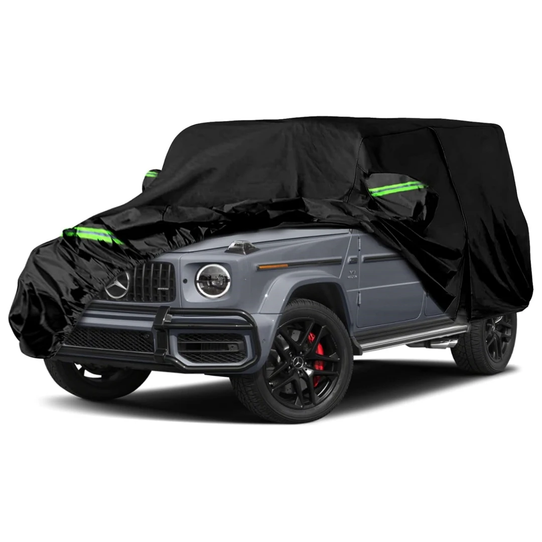 

Водонепроницаемые автомобильные чехлы для Mercedes Benz G-Class 2004-2025 годов с ветрозащитными лентами на молнии двери для защиты от снега, дождя, пыли и града